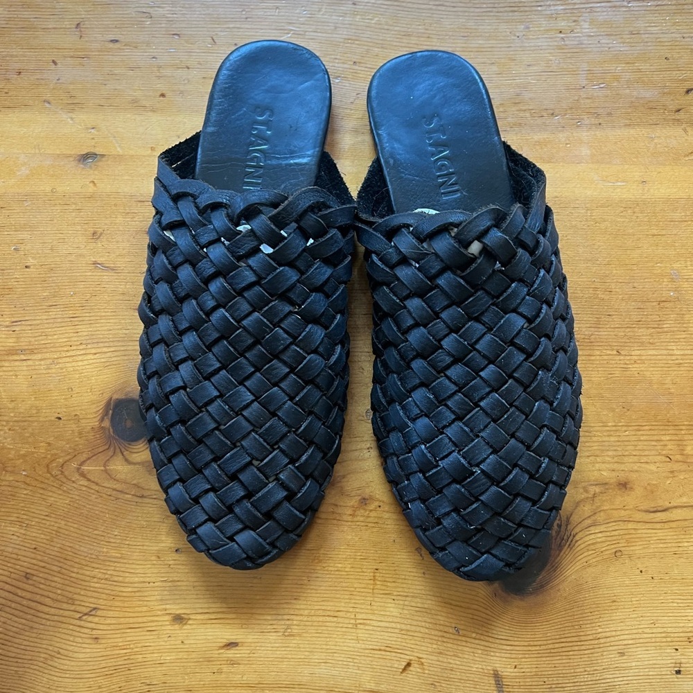 St. Agni Bunto Woven Loafer Mule Slides - Picture 2 of 8